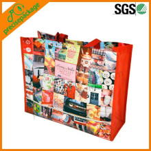 Customized printing OEM advertising glossy laminated tote bag wholesale